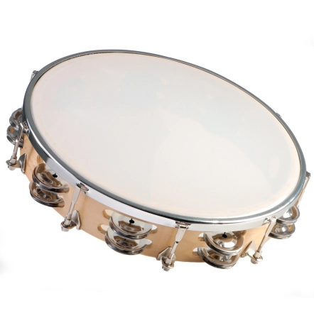 image 1 GP-TAMB4 10-inch Wood Frame Tambourine with Synthetic Head