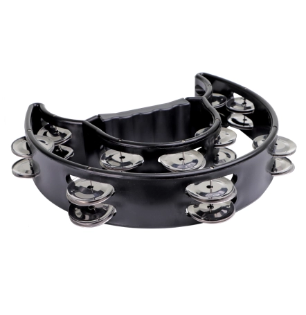 image 2 GP-TAMB2B Half-moon Tambourine with Inside Row – Black