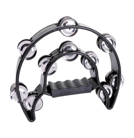image 1 GP-TAMB2B Half-moon Tambourine with Inside Row – Black